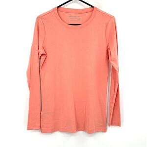 Eddie Bauer Size Large Long Sleeve Top Shirt Tee‎ T-Shirt Blouse Cotton Pink